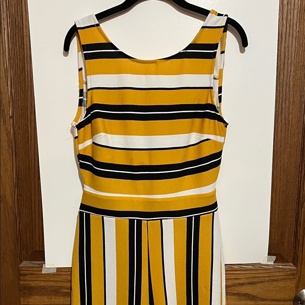 Striped Yellow and Black Sleeveless Dress